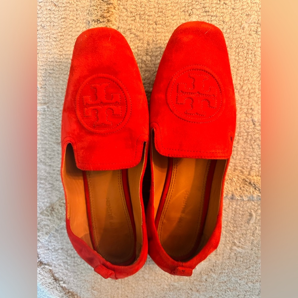 Tory Burch Red Suede Flats